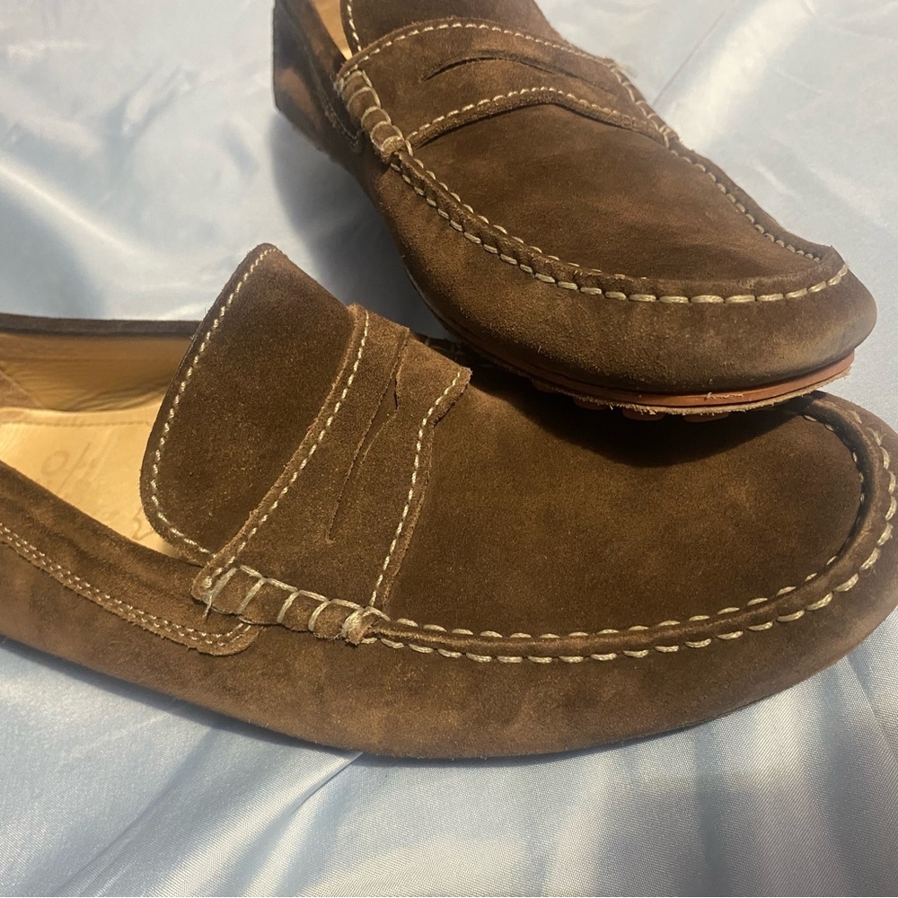 Ecco Brown Slip-On Loafers with Penny Strap - Picture 13 of 15